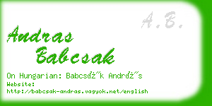 andras babcsak business card